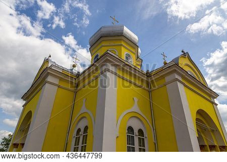 Comrat, Gagauzia, Republic Of Moldova - 02 May 2016: Bell Tower Of Comrat Cathedral. The Autonomous 