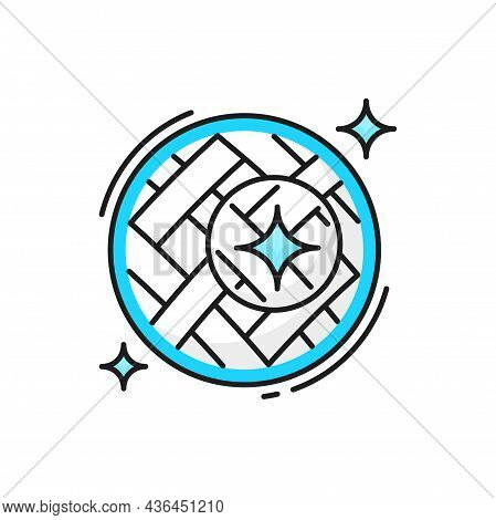 Clean Fiber Cloth With Spiral Surface Closeup Icon Isolated. Vector Brilliant Clean Cloth Blanket Or