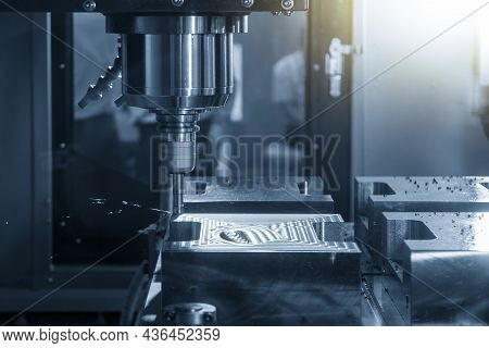 The Cnc Milling Machine Rough Cutting The Injection Mold Parts By Indexable  Endmill Tools. The Mold