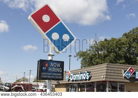Frankfort - Circa October 2021: Dominos Pizza Restaurant. Dominos Delivers More Than 1 Million Pizza