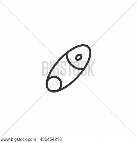 Clothes Pin Line Icon On White Background