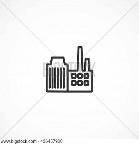 Factory Vector Line Icon On White Background