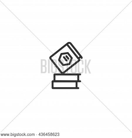 Books Isolated Line Icon For Web And Mobile