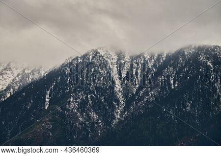 Beautiful Panoramic View At Kucherla Mountain Lake And Mountain Range. Belukha National Park, Altai 