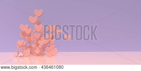 Hearts - Appreciation And Love Theme - 3d Render Illustration
