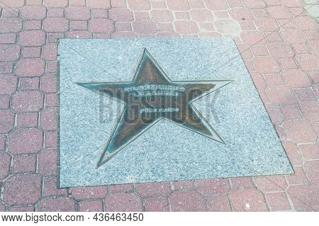 Wladyslawowo, Poland - July 21, 2021: Star Of Wlodzimierz Lubanski At Sports Stars Alley.