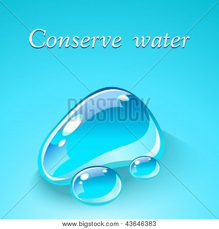 Water drops. Ecological theme concept.