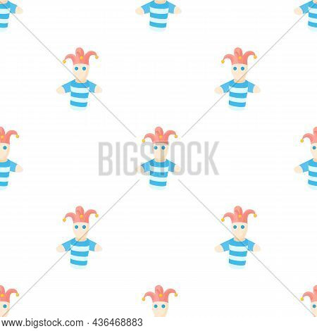 Jester Doll Pattern Seamless Background Texture Repeat Wallpaper Geometric Vector