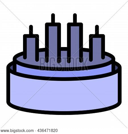 Four Core Cable Icon. Outline Four Core Cable Vector Icon Color Flat Isolated