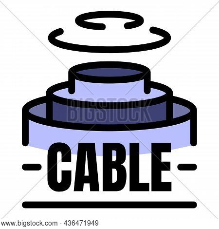 Fiber Optic Cable Structure Icon. Outline Fiber Optic Cable Structure Vector Icon Color Flat Isolate