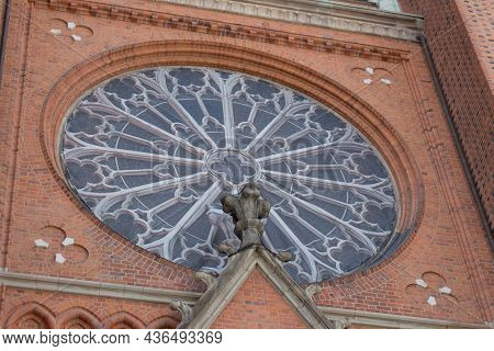 Sweden, Uppsala - April 19 2019: Detailed View Of Uppsala Cathedral Exterior On April 19 2019 In Upp