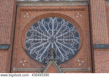 Sweden, Uppsala - April 19 2019: Detailed View Of Uppsala Cathedral Exterior On April 19 2019 In Upp