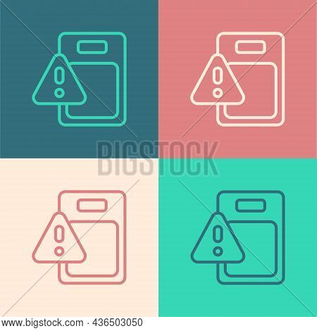 Pop Art Line Global Economic Crisis Icon Isolated On Color Background. World Finance Crisis. Vector