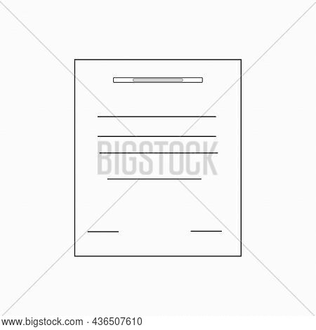 Document Page Icon. Application Form. Flat Icon. Business Concept. Line Art Design. Vector Illustrat