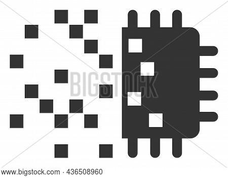 Digital Chip Generation Vector Icon. A Flat Illustration Design Of Digital Chip Generation Icon On A