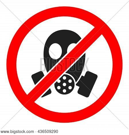 Stop Gasmask Vector Illustration. A Flat Illustration Design Of Stop Gasmask Icon On A White Backgro