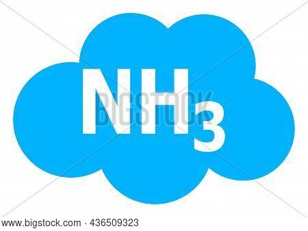 Ammoniac Cloud Vector Illustration. A Flat Illustration Design Of Ammoniac Cloud Icon On A White Bac