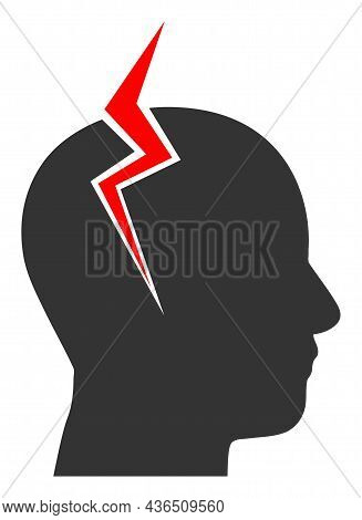 Migrain Strike Vector Illustration. A Flat Illustration Design Of Migrain Strike Icon On A White Bac