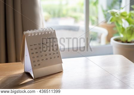2022 Calendar Desk Place On Table. Desktop Calender For Planner To Plan Agenda, Timetable, Appointme