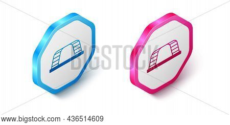 Isometric Monkey Bar Icon Isolated On White Background. Hexagon Button. Vector