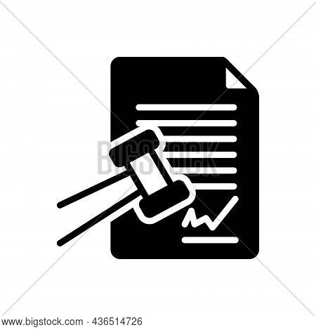 Black Solid Icon For Sue File-a-claim Prosecute Plead Indict Justice Hammer