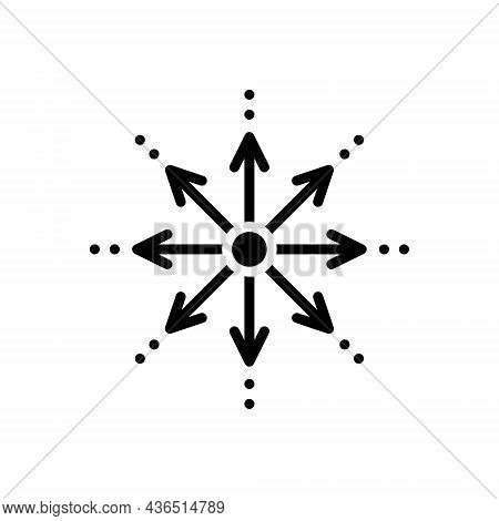 Black Solid Icon For Expansion Spread Elaboration Dilation Dispersion Prevalence Increase