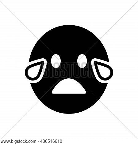 Black Solid Icon For Cry Blubber Weeping Howl Tearful Lament Sob