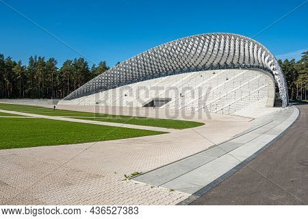 Riga, Latvia - September 18 2021: Mežaparks Great Bandstand, Song Festival Bandstand, Open-air Stage