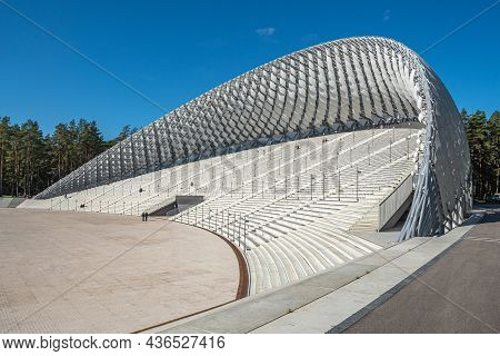 Riga, Latvia - September 18 2021: Mežaparks Great Bandstand, Song Festival Bandstand, Open-air Stage