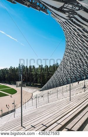 Riga, Latvia - September 18 2021: Mežaparks Great Bandstand, Song Festival Bandstand, Open-air Stage