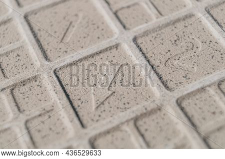 The Back Side Of The Tile Is Close-up. Texture Of The Reverse Side Of The Tile. Background