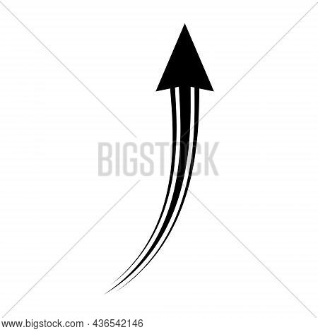 Vector Icon Up Arrow, Lifting Curved Arrow, Direction Indicator, Stock Illustration
