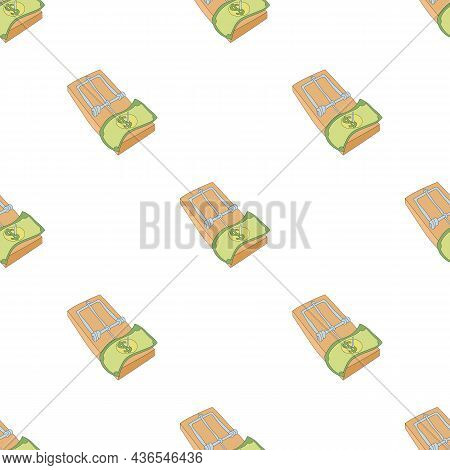 Mousetrap With Money Pattern Seamless Background Texture Repeat Wallpaper Geometric Vector