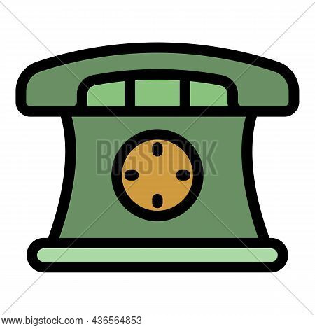 Phone Hot Line Depression Icon. Outline Phone Hot Line Depression Vector Icon Color Flat Isolated