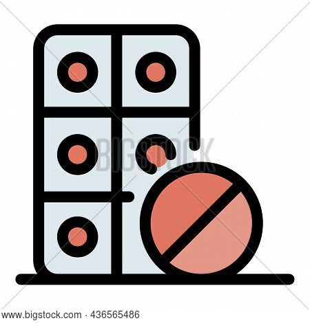 Pain Killer Icon. Outline Pain Killer Vector Icon Color Flat Isolated