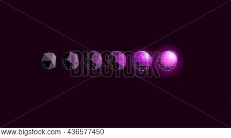 3d Polygonal Transformation Shape Development. Self Coaching Personal Progress Concept. Psychologist