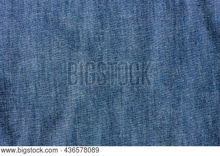 Closeup Of Chambray Jeans Textile, Cloth Background Concept