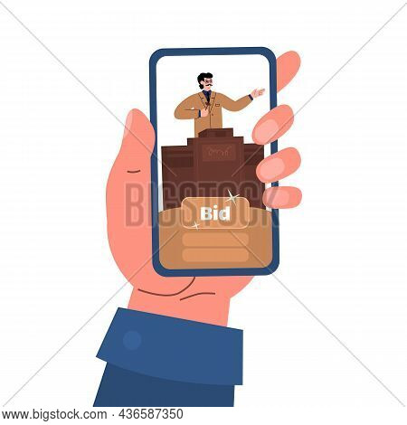 Buy At Online Auction Concept Vector Illustration