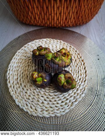 Delicious Tropical Mangosteen Fruits In Malaysia.