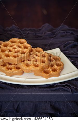 Traditional Malaysian Cookies Snack Known As Kuih Loyang  For Eid Fitr, Eid Adha And Ramadhan.