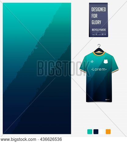Soccer Jersey Pattern Design. Abstract Pattern On Green Background For Soccer Kit, Football Kit, Bic