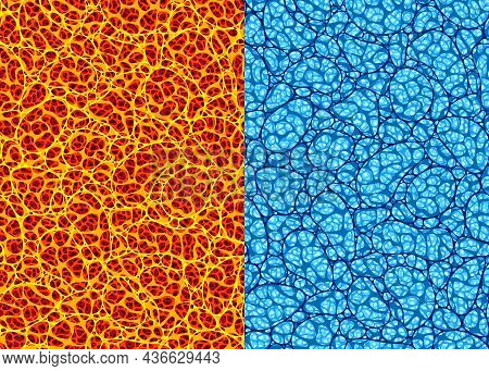Abstract Vector Seamless Pattern Of Organic Texture Similar To Sponge, Tuff Or Coral