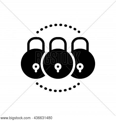 Black Solid Icon For Locks Lockage Lock-on Latch Secure Closed Privacy Keyhole