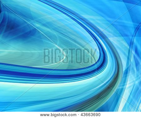 Abstract speed background of blue curved shapes