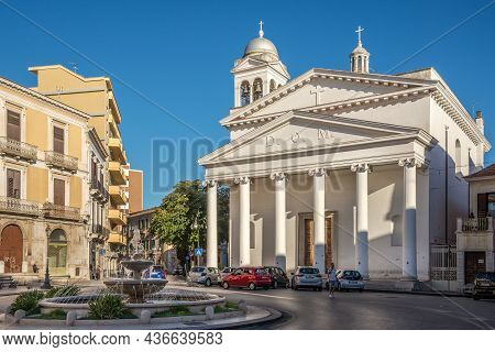 Foggia,italy - September 1,2021 - View At The Church Of San Francesco In The Streets Of Foggia. Fogg