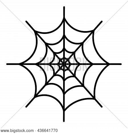 Spiderweb. Silhouette. Vector Illustration. A Sticky Victim Trap. Intricate Network. Hunter's Ambush