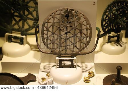 Ankara, Turkey - July 30, 2021: Hittite Sun Course In Museum Of Anatolian Civilizations, Ankara City