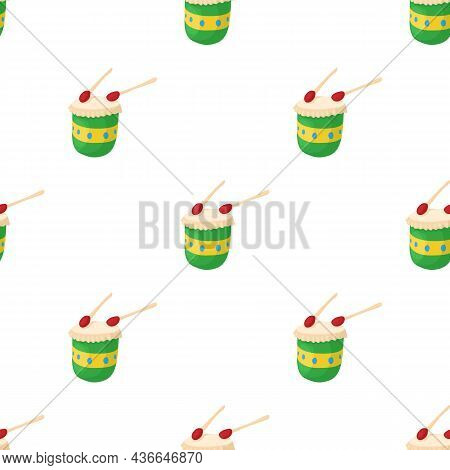 Brazilian Drum Pattern Seamless Background Texture Repeat Wallpaper Geometric Vector