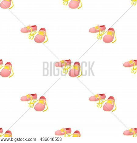 Pink Shoes With Laces Tied Together Pattern Seamless Background Texture Repeat Wallpaper Geometric V
