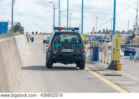Wladyslawowo, Poland - July 21, 2021: Jeep Car Of Polish Border Guard (straż Graniczna).